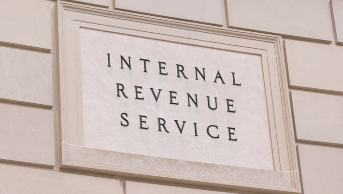 A building sign for the Internal Revenue Service